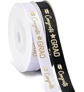 KINGLAKE 2 Rolls Graduation Ribbon - 3/8 Inch x 20 Yards Congrats Grad Ribbon 2026 Congratulation...