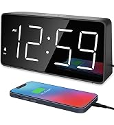 Peakeep Digital Alarm Clock for Bedroom Bedside, Loud Alarm Clock for Heavy Sleepers, Large Big L...