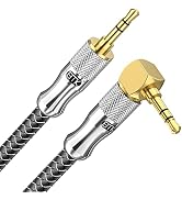 EMK Right Angle Aux Cord, 90 Degree 3.5mm Audio Cable Stereo Male to Male Aux Cable for Laptop, T...