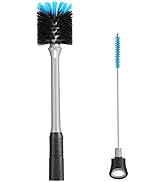 MOSOLAN 2-in-1 Bottle Brush with Straw Brush, Long Handle Water Bottle Scrubbing Brush, Built for...