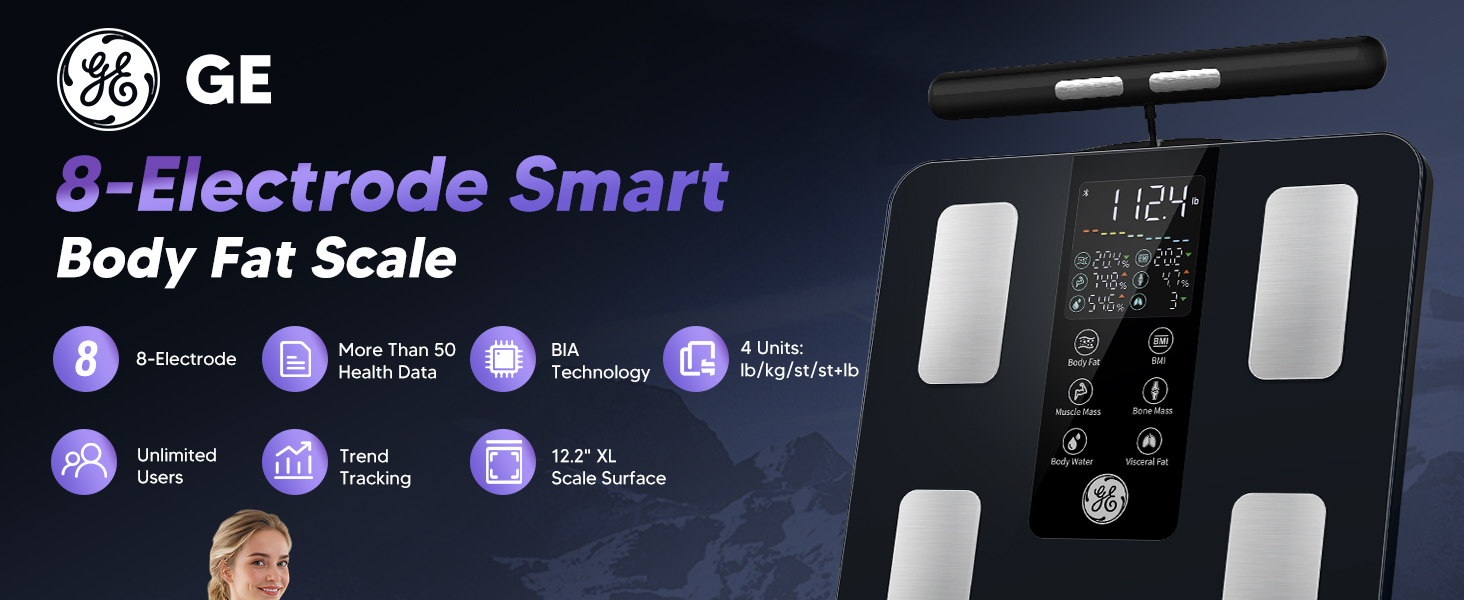 GE 8 electrode smart body fat scale