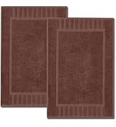 White Classic Luxury Bath Mat Floor Towel Set - Absorbent Cotton Hotel Spa Shower/Bathtub Mats [N...