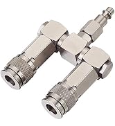 FIXSMITH Air Hose Connector- 2 Way Air Hose Splitter,1/4 In NPT, Air Compressor Accessories Fitti...