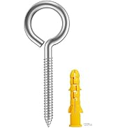20pcs 2-3/4” 304 Stainless Screw Eyes Small Eyelet Screws Lag Eyebolt Steel Heavy Duty Hook Duty ...