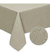 Easy-Going Faux Linen Waterproof Spill-Proof Tablecloth Stain Resistant Rectangle Table Cloth Wri...