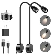 Wall Mounted LED Reading Light with 15" Flexible Gooseneck, Focused Adjustable Book Light for Rea...