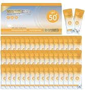 50PCS Mini Sunscreen Travel Size SPF50+, Mini Sunscreen Bulk for Face & Body, Travel Size Sunscre...