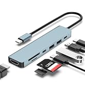 JcBlaon USB C Hub for MacBook Dell HP ASUS, 7-in-1 USB-C Adapter with 4K HDMI Output/87W PD Fast ...