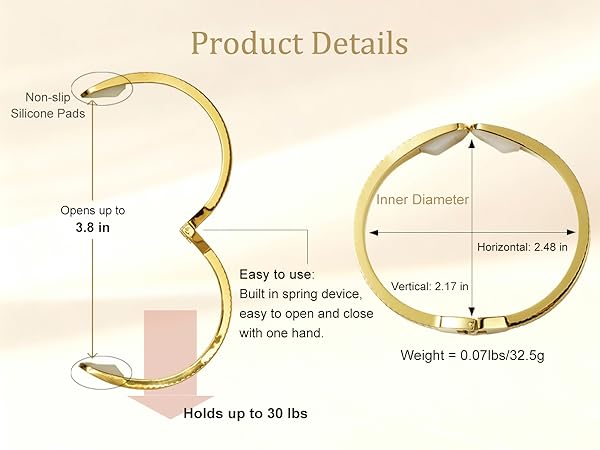 Easy to use: Built in spring device, easy to open and close with one hand.