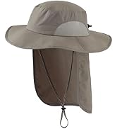 Home Prefer Outdoor Mens UPF50+ Sun Hat Wide Brim Fishing Hat with Neck Flap