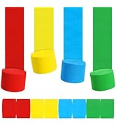BEISHIDA 8 Rolls Crepe Paper Streamers 656ft Pack of Red Yellow Blue and Green Streamers Party De...