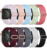 Maledan 10 Pack Stretchy Solo Loop Compatible with Apple Watch Band 38mm 40mm 41mm 42mm 44mm 45mm...