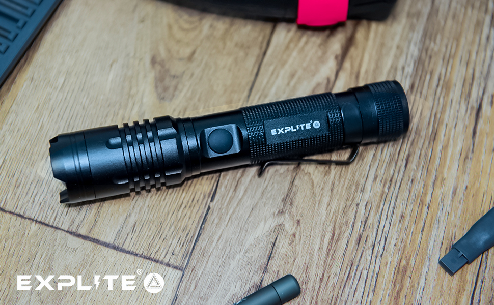 Rechargeable Zoom Flashlight Diffuser & Clip Magnetic Waterproof Portable Handheld LED Flash Light