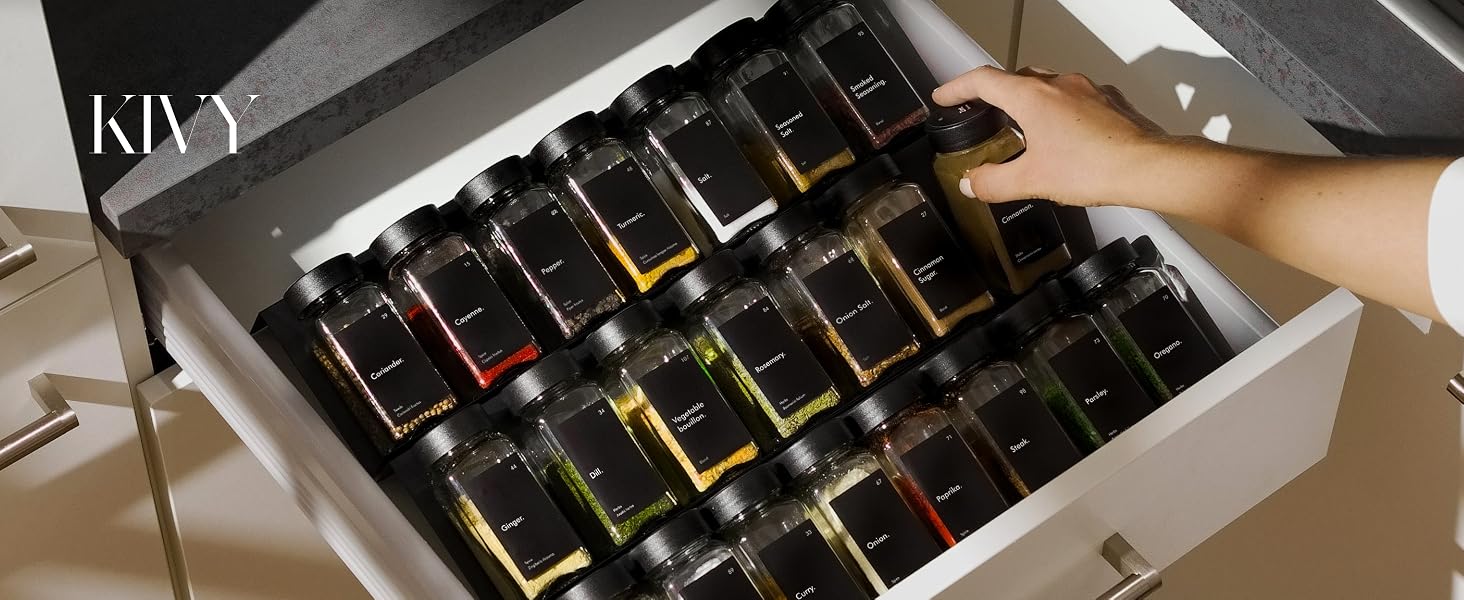 Glass spice jars with label glass seasoning containers
