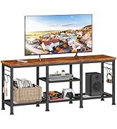 Furologee TV Stand for TVs up to 55 Inch, Entertainment Center with Open Storage Shelves, Media C...