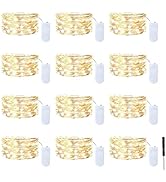 12 Pack Fairy Lights Battery Operated, 7FT 20LED Waterproof Silver Wire Firefly Starry Lights for...