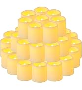 Yakpo 48 Pack 1.5 x 1.8 Tea Light Candles Battery Operated, Flameless Flickering LED Votive Candl...