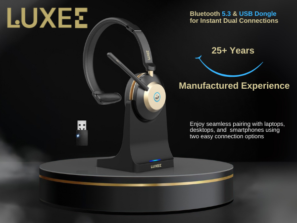 dual connection wireless headset for pc and work