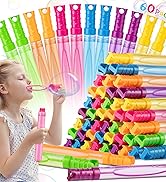 60 Pack Big Bubble Wands Bulk for Kids in 6 Colors, Summer Toy Party Favors for Boys & Girls, Per...