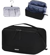 WANDF Toiletry Bag for Men, PU Leather Travel Organizer with Detachable Waterproof Hanging Pouch,...