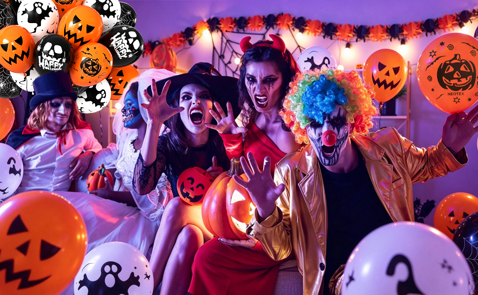 halloween balloons halloween party decoratioans black white orange balloons