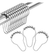 Amazer Shower Curtain Hooks, Decorative Shower Curtain Hooks Rust Proof Stainless Steel Shower Cu...