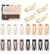 Sightor 20 Pcs Double Grip Hair Clips, Metal Snap Hair Clips Hair Barrettes for Women Hair Stylin...