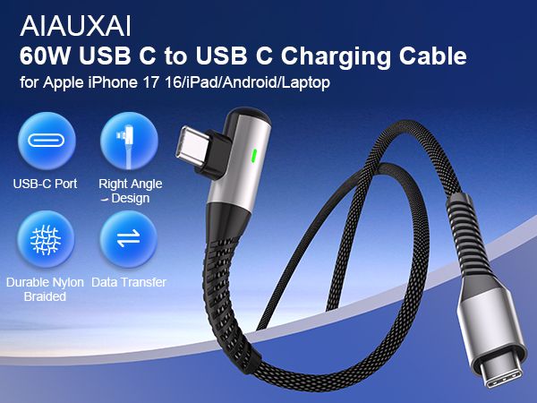 usb c cable Long 16ft 90 Degree c to c charging cable