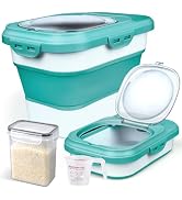 Komzon Rice Storage Container, Collapsible Airtight Food Storage Containers 6-20 Lbs, Rice Dispen...