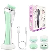 Facial Cleansing Brush, Electric Face Scrubber with 4 Brush Heads, Rechargeable USB Charging Dock...