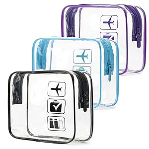 Travel Toiletry Bag wih Zippers Carry-on Toiletries Cosmetic Pouch Makeup Bags for Men and Women