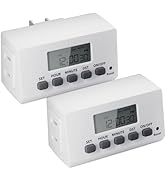 BN-LINK Indoor Digital Timer Outlet,24 Hour Light Timer Easy Programmable,Mini 2 Prong Plug in Ti...