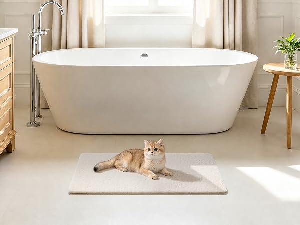 white shower mat