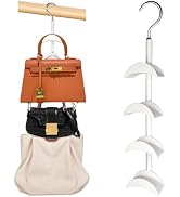 Purse Hanger for Closet, Rotating Purse Organizer for Closet White Purse Holder Purse Hooks for O...