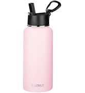MEZMUT Insulated Water Bottle with Straw 32 oz Metal Water Bottle Leakproof Travel Stainless Stee...