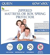 queen zippered bed bug low profile box spring mattress protector 60x80 waterproof cover