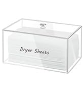 Dryer Sheet Holder, Dispenser, Acrylic Container Storage Box for Laundry Room Organization, Holds...