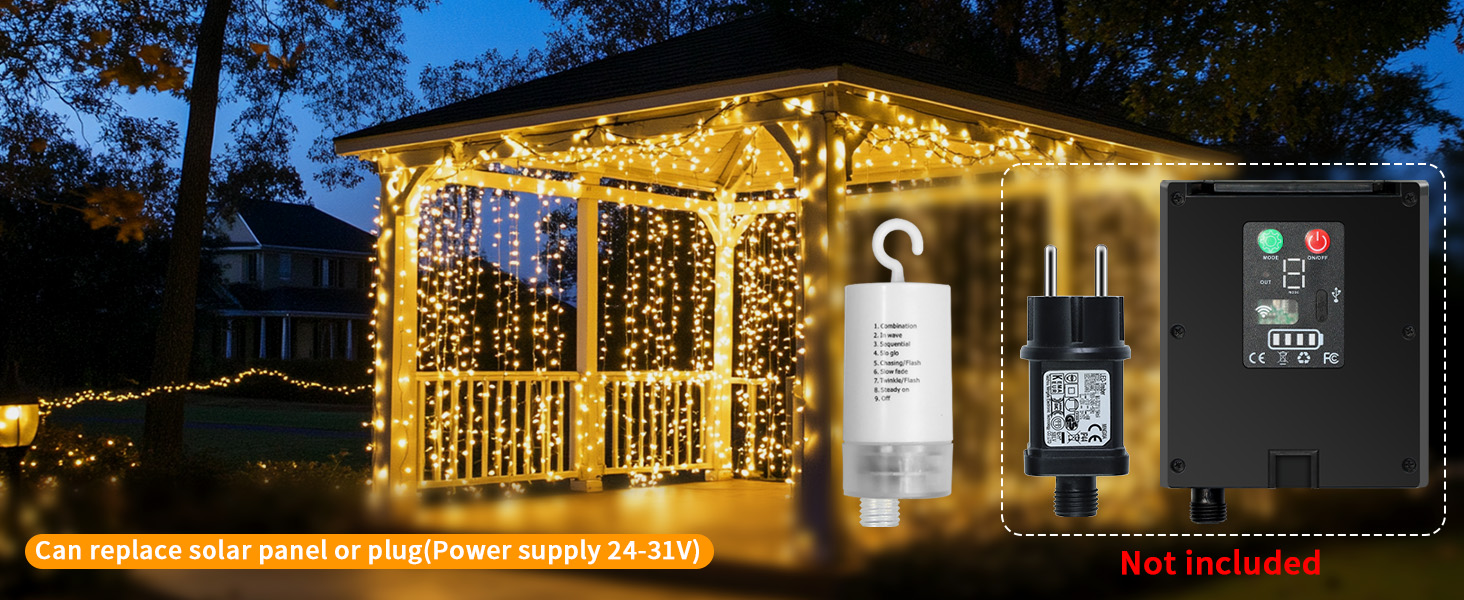 Curtain lights battery powered