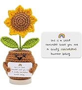 MXCOIRTP Emotional Support Sunflower, Handmade Positive Sunflowers Flower Crochet with Encouragem...