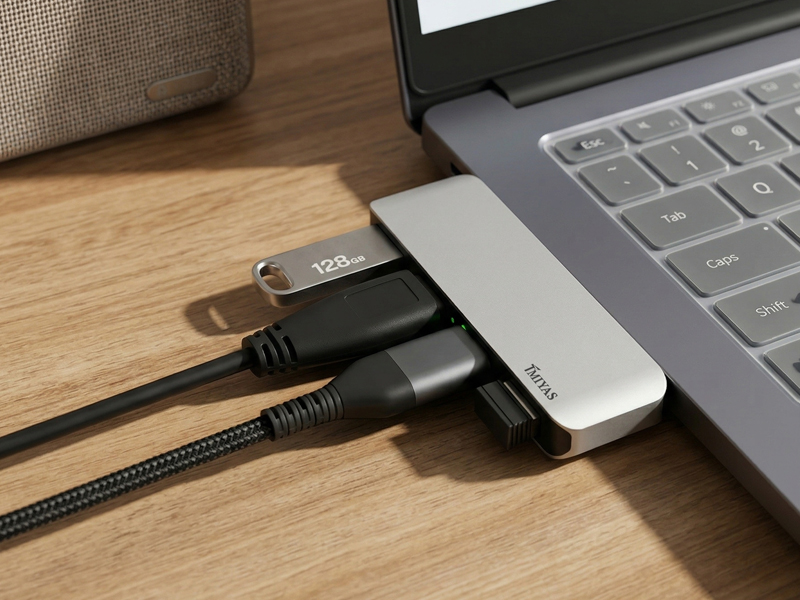 Experience lightning-fast data transfer with this sleek aluminum USB 3.0 hub ( 4 high-speed ports)