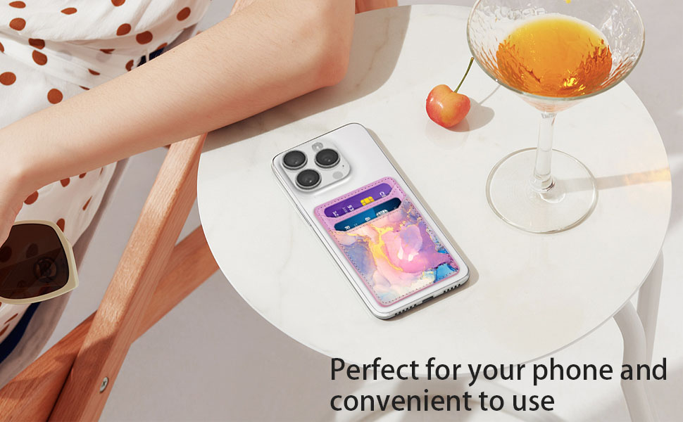 Self Adhesive Card Holders for Back of Phone-marble
