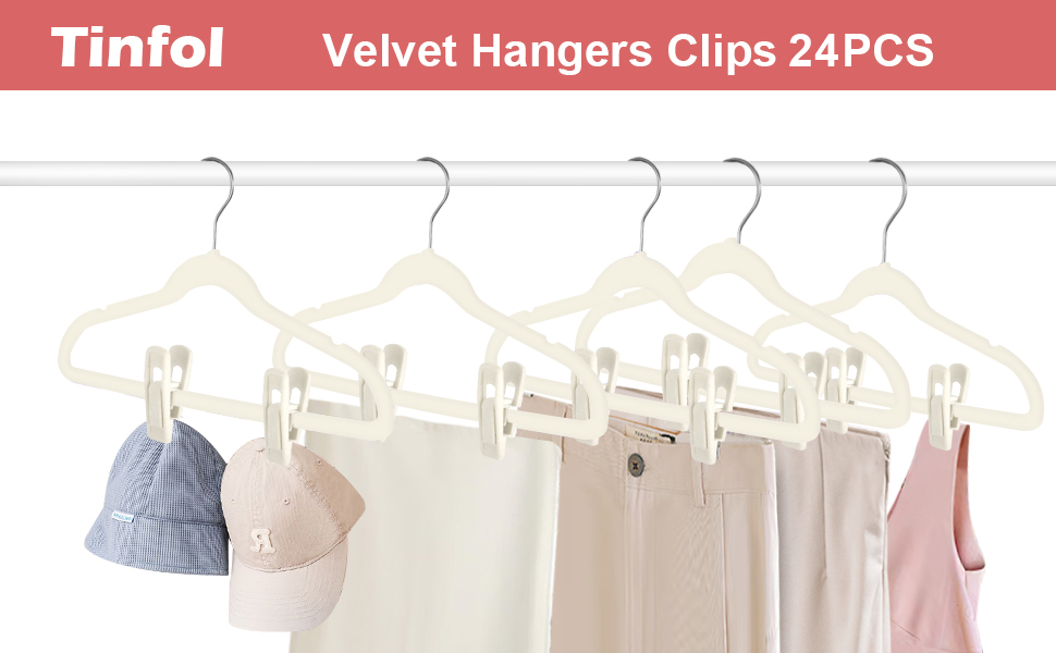 velvet hanger clips 24pcs