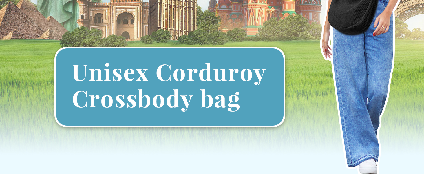 Unisex Corduroy Crossbody bag