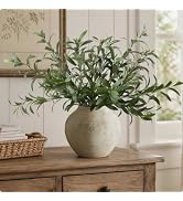 Leftover 5 Pcs 33.4'' Faux Olive Branches for Vase Realistic,Tall Faux Greenery for Vase,Fake Pla...