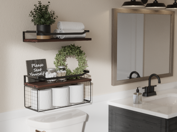 bathroom shelves