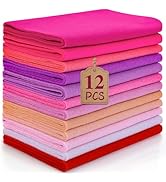 MITINU 12 Rolls 8"x35"(20.5x90cm) 1.4mm Thick Soft Felt Fabric Sheet 12 Assorted Pink Series Colo...