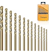 ROGAPER 13Pcs Cobalt Drill Bit Set, M35 HSS Jobber Length Drill Bit for Hardened Metal, Cast Iron...