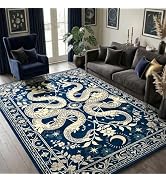YJ.GWL Machine Washable Snake Rug 6x9, Forest Floral Gothic Area Rugs for Living Room Bedroom, No...