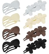 ANBALA 8 Pcs Flat Hair Clips Lay Flat Claw Clips Flower Hair Clips, 2 Styles Matte Hair Claws for...