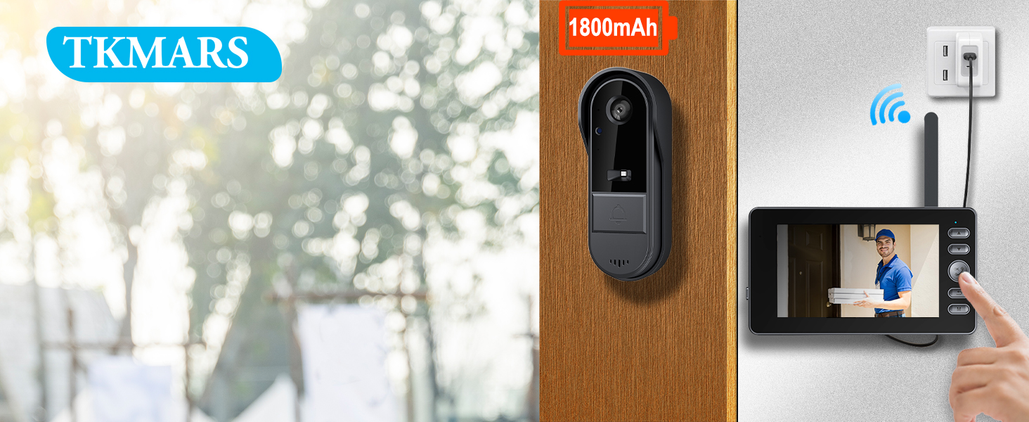 timbre con camara para puerta inalambrico video doorbell wireless no subscription intercom